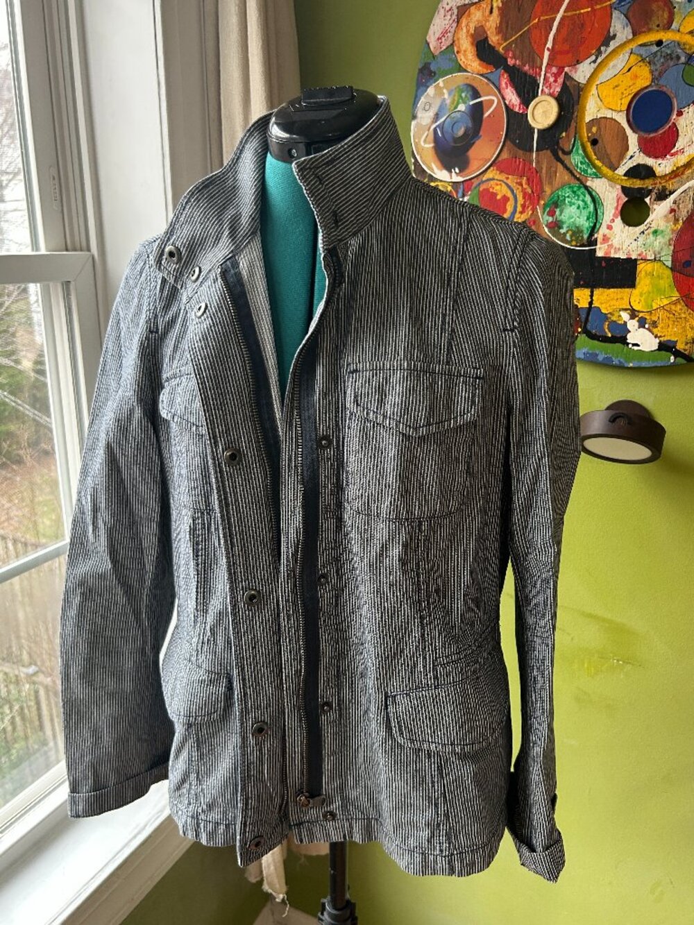 Talbots railroad stripe jacket